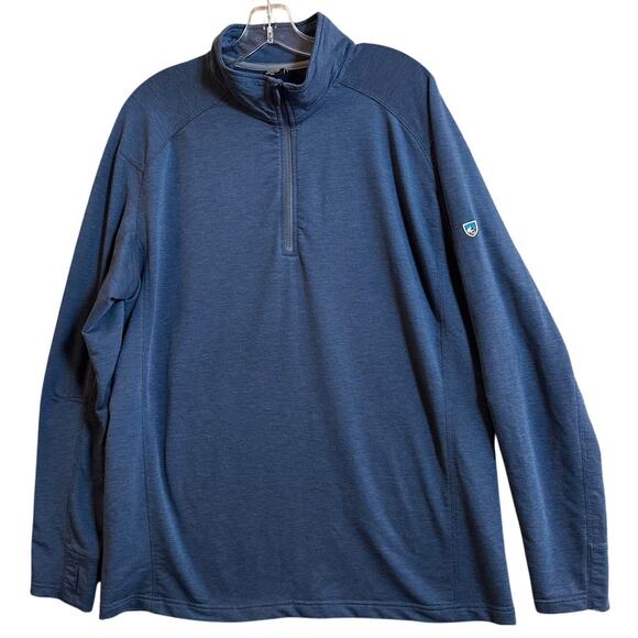 Kuhl Other - KUHL Men’s Sz XL Pullover Shirt Blue 1/4 Quarter Zip Pullover Alloy Base Layer